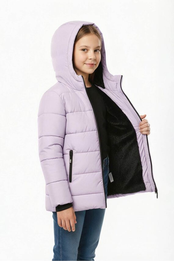 D1fference İçi Kürklü Cepli Kapüşonlu Jel Elyaflı Su ve Rügar Geçirmez Kız Çocuk Kışlık Mont - 27