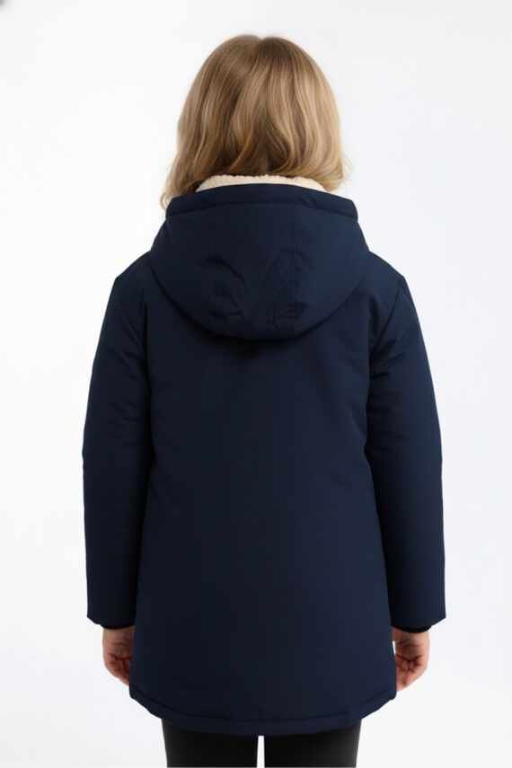 İçi Kürklü Su ve Rüzgar Geçirmez Kapüşonlu Kız Çocuk Mont - 5