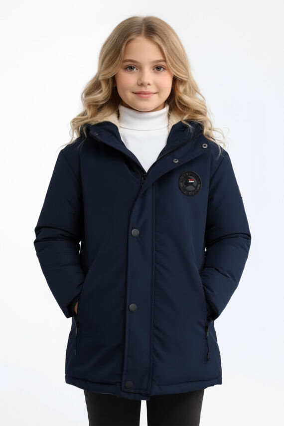 İçi Kürklü Su ve Rüzgar Geçirmez Kapüşonlu Kız Çocuk Mont - 2