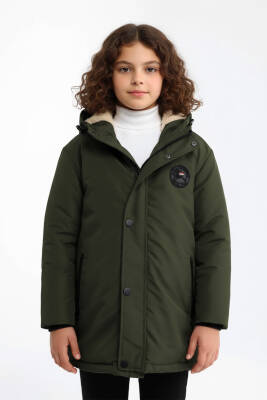 İçi Kürklü Su ve Rüzgar Geçirmez Kapüşonlu Kız Çocuk Mont - 11