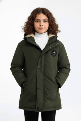 İçi Kürklü Su ve Rüzgar Geçirmez Kapüşonlu Kız Çocuk Mont - 13