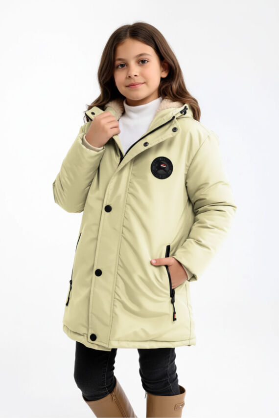 İçi Kürklü Su ve Rüzgar Geçirmez Kapüşonlu Kız Çocuk Mont - 26
