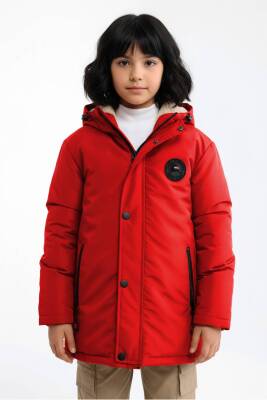 D1fference İçi Kürklü Cepli Kapüşonlu Jel Elyaflı Su ve Rügar Geçirmez Kız Çocuk Kışlık Mont - 8