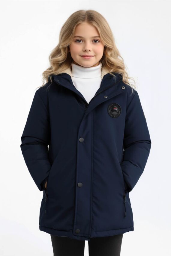 D1fference İçi Kürklü Cepli Kapüşonlu Jel Elyaflı Su ve Rügar Geçirmez Kız Çocuk Kışlık Mont - 13