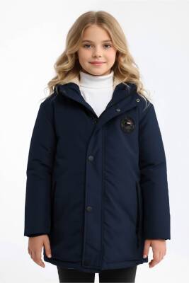 D1fference İçi Kürklü Cepli Kapüşonlu Jel Elyaflı Su ve Rügar Geçirmez Kız Çocuk Kışlık Mont - 14