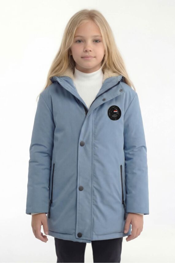 D1fference İçi Kürklü Cepli Kapüşonlu Jel Elyaflı Su ve Rügar Geçirmez Kız Çocuk Kışlık Mont - 3