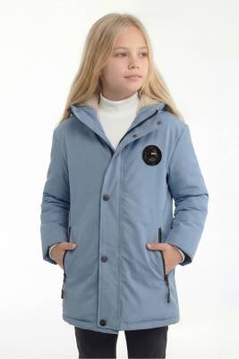 D1fference İçi Kürklü Cepli Kapüşonlu Jel Elyaflı Su ve Rügar Geçirmez Kız Çocuk Kışlık Mont