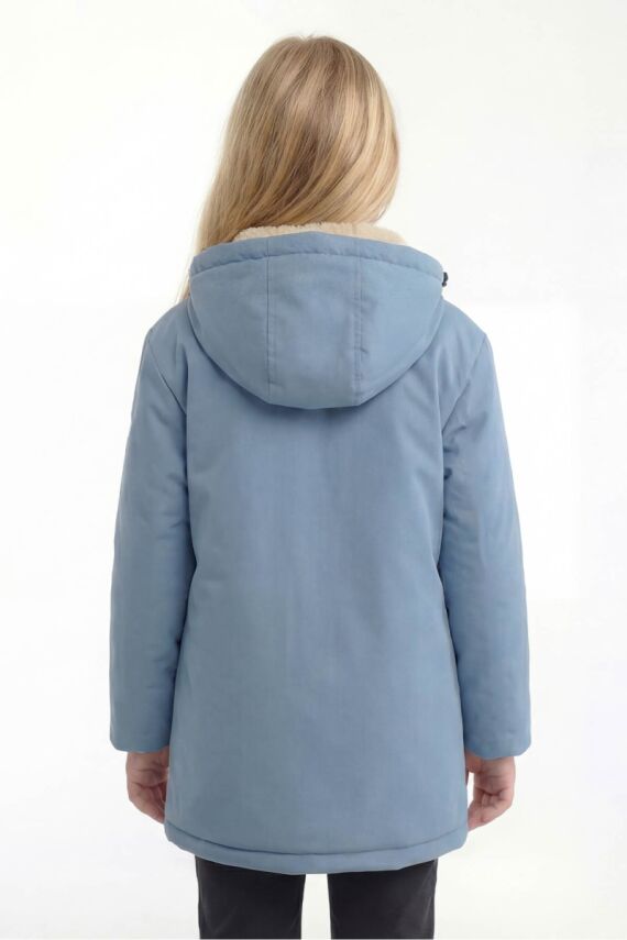 D1fference İçi Kürklü Cepli Kapüşonlu Jel Elyaflı Su ve Rügar Geçirmez Kız Çocuk Kışlık Mont - 5