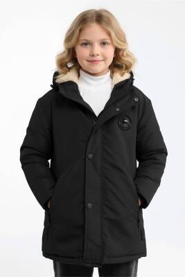 D1fference İçi Kürklü Cepli Kapüşonlu Jel Elyaflı Su ve Rügar Geçirmez Kız Çocuk Kışlık Mont - 19