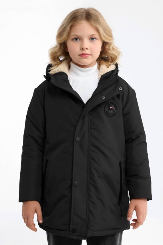 D1fference İçi Kürklü Cepli Kapüşonlu Jel Elyaflı Su ve Rügar Geçirmez Kız Çocuk Kışlık Mont - 20