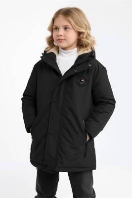 D1fference İçi Kürklü Cepli Kapüşonlu Jel Elyaflı Su ve Rügar Geçirmez Kız Çocuk Kışlık Mont - 22