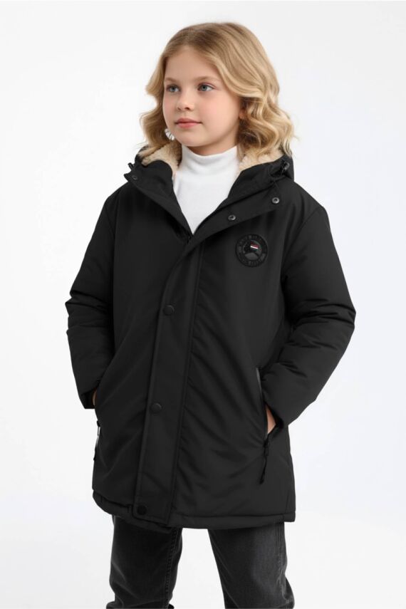 D1fference İçi Kürklü Cepli Kapüşonlu Jel Elyaflı Su ve Rügar Geçirmez Kız Çocuk Kışlık Mont - 22