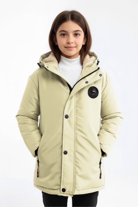 D1fference İçi Kürklü Cepli Kapüşonlu Jel Elyaflı Su ve Rügar Geçirmez Kız Çocuk Kışlık Mont - 32