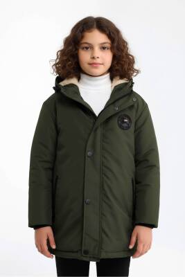 D1fference İçi Kürklü Cepli Kapüşonlu Jel Elyaflı Su ve Rügar Geçirmez Kız Çocuk Kışlık Mont - 37