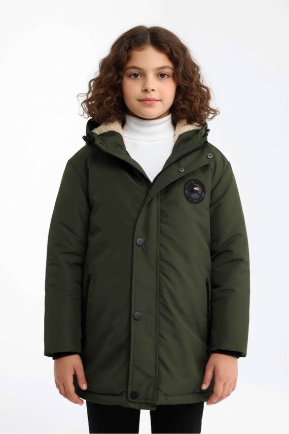 D1fference İçi Kürklü Cepli Kapüşonlu Jel Elyaflı Su ve Rügar Geçirmez Kız Çocuk Kışlık Mont - 37