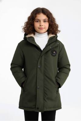 D1fference İçi Kürklü Cepli Kapüşonlu Jel Elyaflı Su ve Rügar Geçirmez Kız Çocuk Kışlık Mont - 39