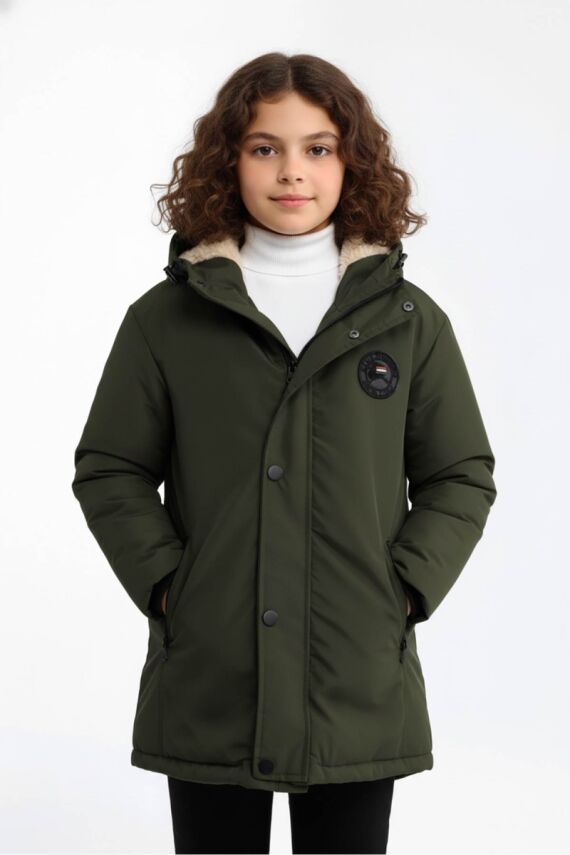 D1fference İçi Kürklü Cepli Kapüşonlu Jel Elyaflı Su ve Rügar Geçirmez Kız Çocuk Kışlık Mont - 39