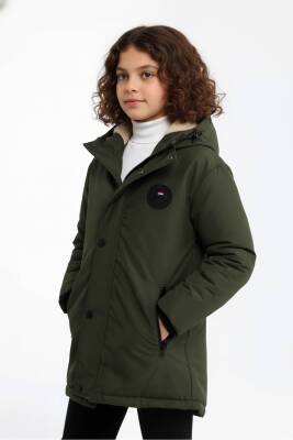 D1fference İçi Kürklü Cepli Kapüşonlu Jel Elyaflı Su ve Rügar Geçirmez Kız Çocuk Kışlık Mont - 40