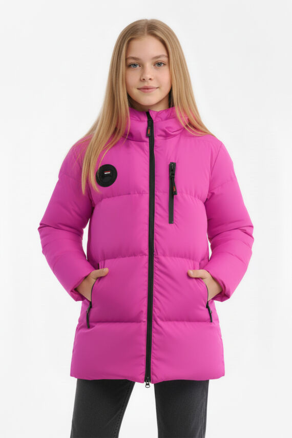 İçi Kürklü Su ve Rüzgar Geçirmez Kapüşonlu Kız Çocuk Mont - 3