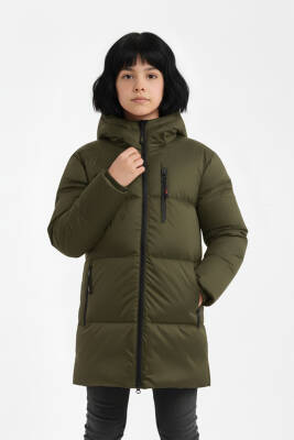 İçi Kürklü Su ve Rüzgar Geçirmez Kapüşonlu Kız Çocuk Mont - 8