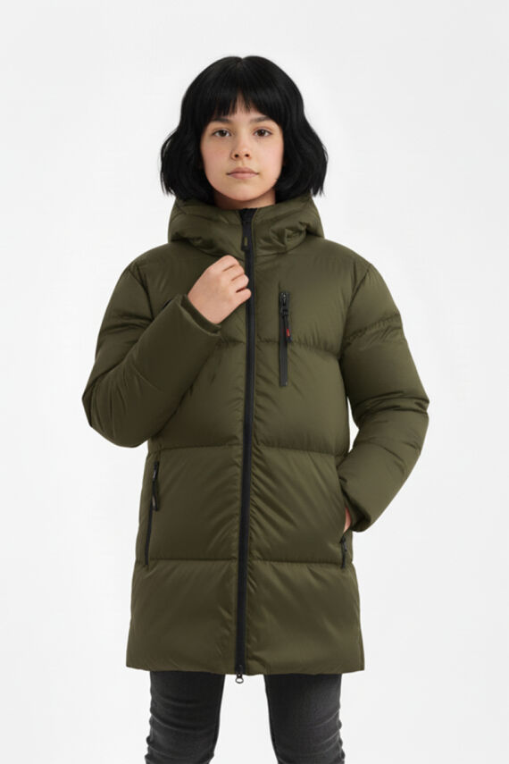 İçi Kürklü Su ve Rüzgar Geçirmez Kapüşonlu Kız Çocuk Mont - 8