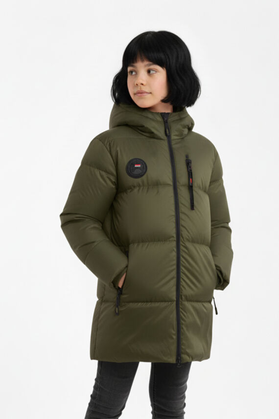 İçi Kürklü Su ve Rüzgar Geçirmez Kapüşonlu Kız Çocuk Mont - 10