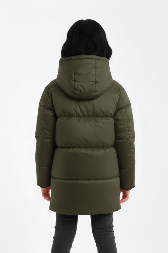 İçi Kürklü Su ve Rüzgar Geçirmez Kapüşonlu Kız Çocuk Mont - 11