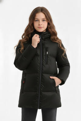 İçi Kürklü Su ve Rüzgar Geçirmez Kapüşonlu Kız Çocuk Mont - 21