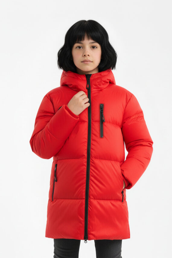 İçi Kürklü Su ve Rüzgar Geçirmez Kapüşonlu Kız Çocuk Mont - 26