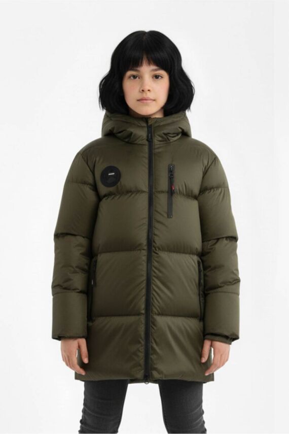 D1fference İçi Kürklü Cepli Kapüşonlu Jel Elyaflı Su ve Rügar Geçirmez Kız Çocuk Kışlık Mont - 7