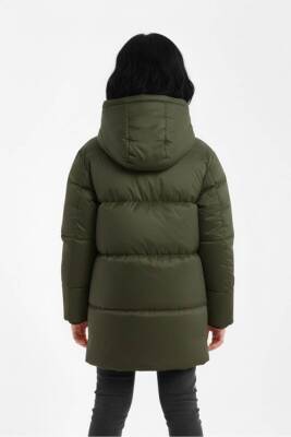 D1fference İçi Kürklü Cepli Kapüşonlu Jel Elyaflı Su ve Rügar Geçirmez Kız Çocuk Kışlık Mont - 11