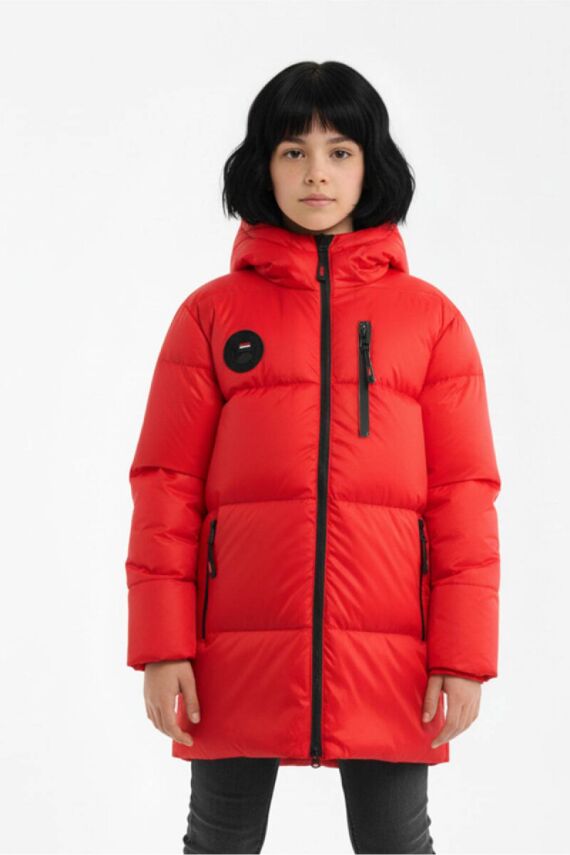 D1fference İçi Kürklü Cepli Kapüşonlu Jel Elyaflı Su ve Rügar Geçirmez Kız Çocuk Kışlık Mont - 13