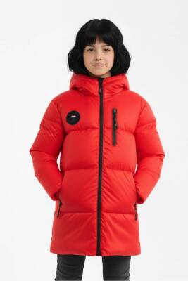 D1fference İçi Kürklü Cepli Kapüşonlu Jel Elyaflı Su ve Rügar Geçirmez Kız Çocuk Kışlık Mont - 15