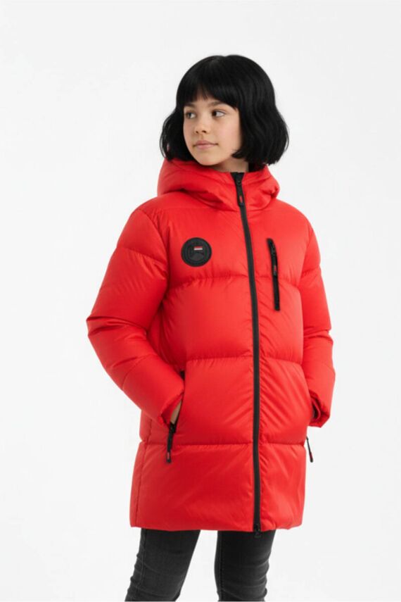 D1fference İçi Kürklü Cepli Kapüşonlu Jel Elyaflı Su ve Rügar Geçirmez Kız Çocuk Kışlık Mont - 16