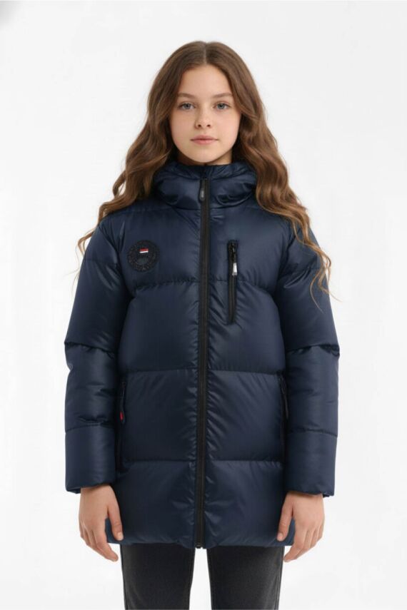 D1fference İçi Kürklü Cepli Kapüşonlu Jel Elyaflı Su ve Rügar Geçirmez Kız Çocuk Kışlık Mont - 19