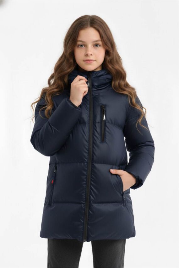 D1fference İçi Kürklü Cepli Kapüşonlu Jel Elyaflı Su ve Rügar Geçirmez Kız Çocuk Kışlık Mont - 20