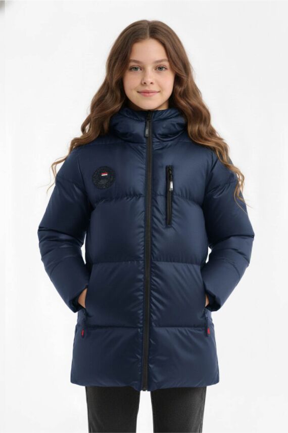 D1fference İçi Kürklü Cepli Kapüşonlu Jel Elyaflı Su ve Rügar Geçirmez Kız Çocuk Kışlık Mont - 21