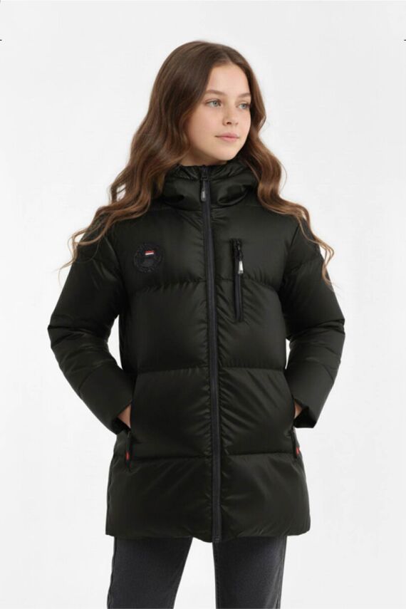 D1fference İçi Kürklü Cepli Kapüşonlu Jel Elyaflı Su ve Rügar Geçirmez Kız Çocuk Kışlık Mont - 25