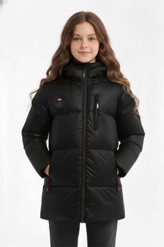 D1fference İçi Kürklü Cepli Kapüşonlu Jel Elyaflı Su ve Rügar Geçirmez Kız Çocuk Kışlık Mont - 26