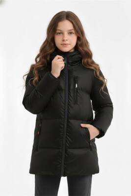 D1fference İçi Kürklü Cepli Kapüşonlu Jel Elyaflı Su ve Rügar Geçirmez Kız Çocuk Kışlık Mont - 27