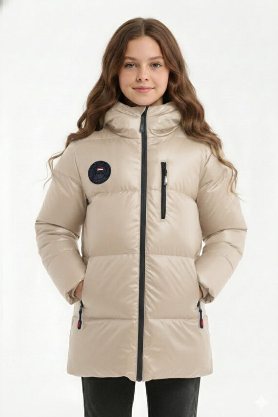 D1fference İçi Kürklü Cepli Kapüşonlu Jel Elyaflı Su ve Rügar Geçirmez Kız Çocuk Kışlık Mont - 33