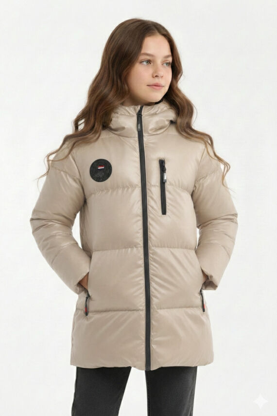 D1fference İçi Kürklü Cepli Kapüşonlu Jel Elyaflı Su ve Rügar Geçirmez Kız Çocuk Kışlık Mont - 34