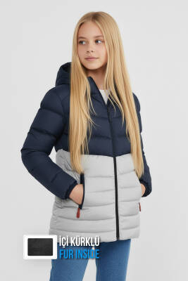 İçi Kürklü Su ve Rüzgar Geçirmez Kapüşonlu Kız Çocuk Mont - 23