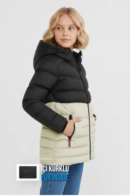 İçi Kürklü Su ve Rüzgar Geçirmez Kapüşonlu Kız Çocuk Mont - 31