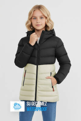 İçi Kürklü Su ve Rüzgar Geçirmez Kapüşonlu Kız Çocuk Mont - 30