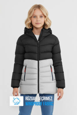 İçi Kürklü Su ve Rüzgar Geçirmez Kapüşonlu Kız Çocuk Mont - 36