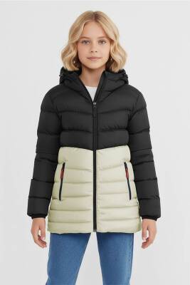 D1fference İçi Kürklü Cepli Kapüşonlu Jel Elyaflı Su ve Rügar Geçirmez Kız Çocuk Kışlık Mont - 18