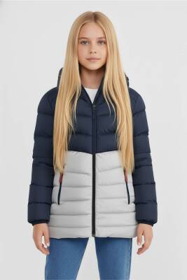 D1fference İçi Kürklü Cepli Kapüşonlu Jel Elyaflı Su ve Rügar Geçirmez Kız Çocuk Kışlık Mont - 24