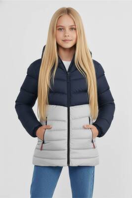 D1fference İçi Kürklü Cepli Kapüşonlu Jel Elyaflı Su ve Rügar Geçirmez Kız Çocuk Kışlık Mont - 26