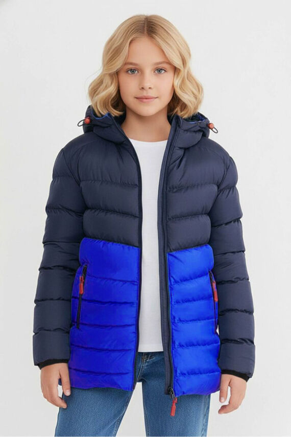 D1fference İçi Kürklü Cepli Kapüşonlu Jel Elyaflı Su ve Rügar Geçirmez Kız Çocuk Kışlık Mont - 30